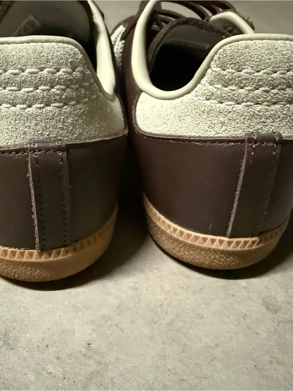Adidas Men’s Size Brown Samba Sneakers with White/Cream Stripes